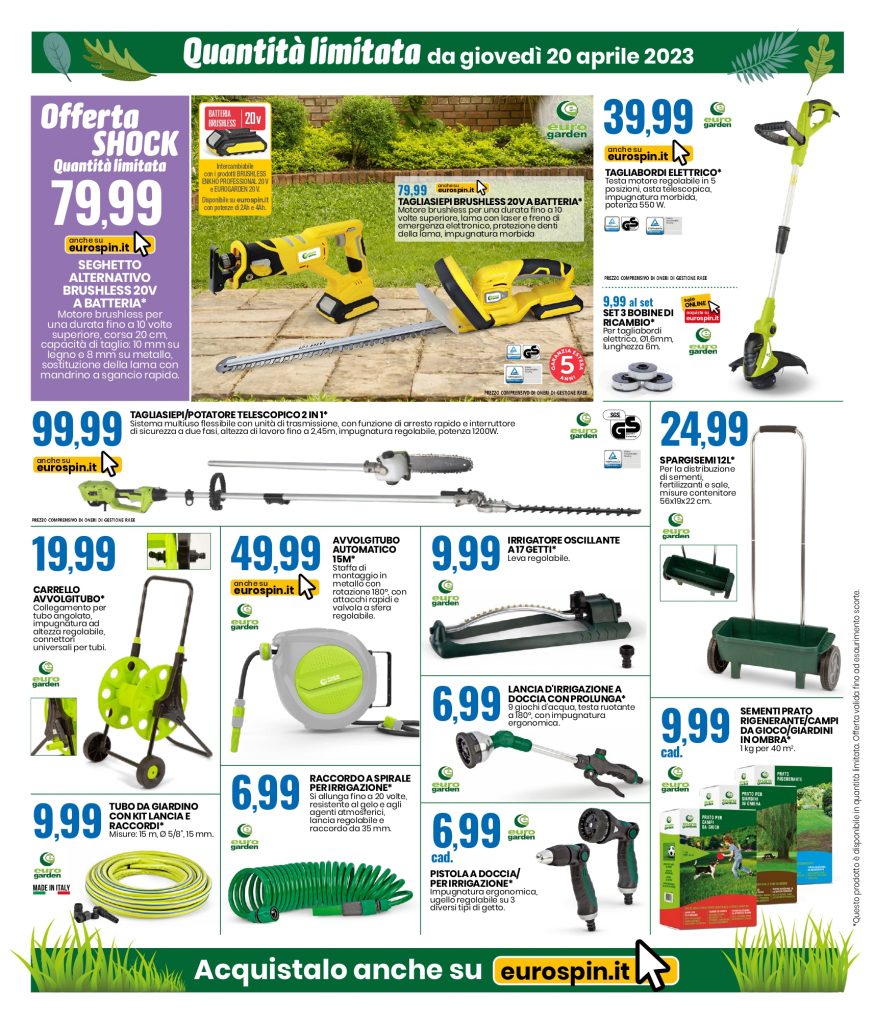 Offerte Giardino di Eurospin dal 20 aprile