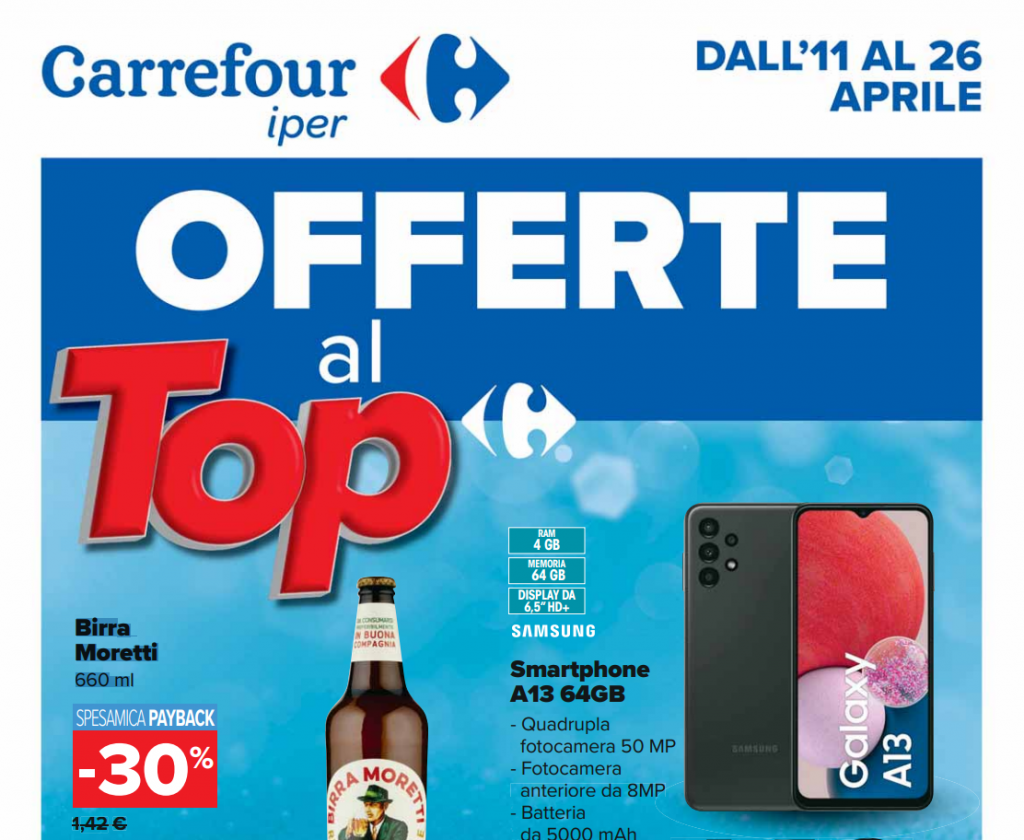Nuovo Volantino Carrefour iper dall'11 aprile