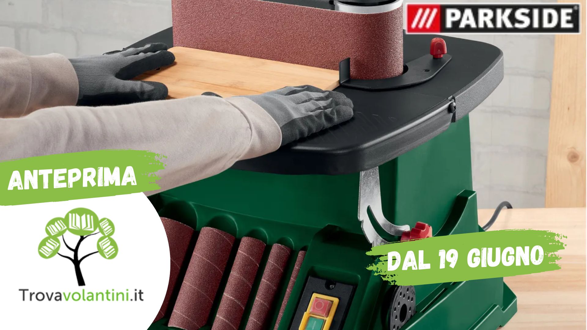 Smerigliatrice Parkside a mandrino oscillante: in offerta sul volantino