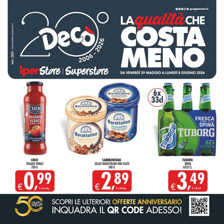 Nuovo Volantino Decò dal 29 Maggio al 8 Giugno 2026 #anteprima Nuovo Volantino Decò dal 29 Maggio al 8 Giugno 2026 #anteprima