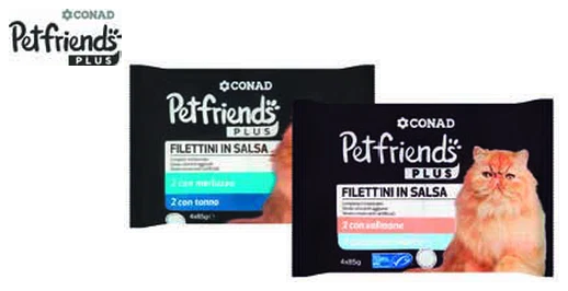 Filettini in salsa per gatti Petfriends Plus Conad in offerta da Conad Lazio