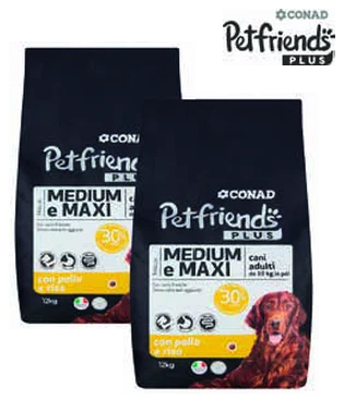 Crocchette per cani adulti medium e maxi Petfriends Plus Conad in offerta da Conad Lazio