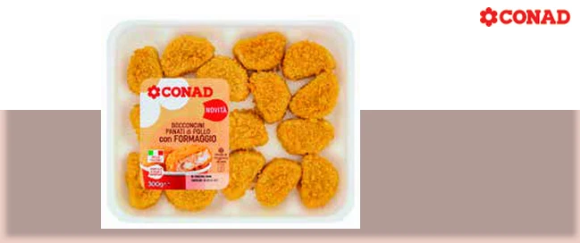 Bocconcini panati di pollo con formaggio Conad in offerta da Conad Lazio