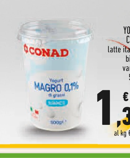Yogurt bianco Conad in offerta da Conad Lazio