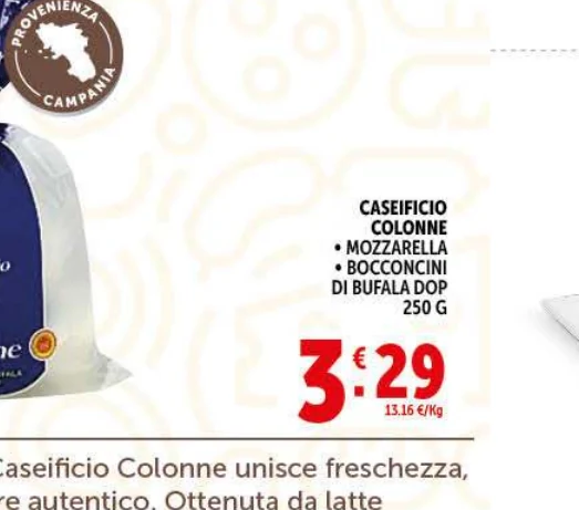 Mozzarella / Bocconcini di Bufala DOP Caseificio Colonne in offerta da Decò