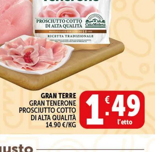 Prosciutto cotto Gran Tenerone alta qualità  in offerta da Decò