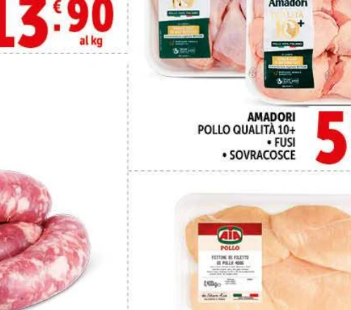 Pollo Qualità 10+ fusi / sovracosce Amadori in offerta da Decò