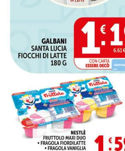 Santa Lucia fiocchi di latte Galbani in offerta da Decò