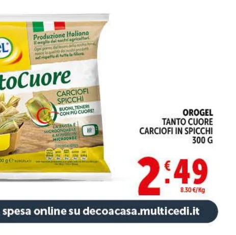 Carciofi in spicchi Orogel in offerta da Decò