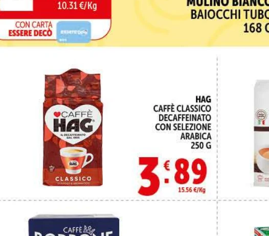 Caffè classico / decaffeinato Hag in offerta da Decò