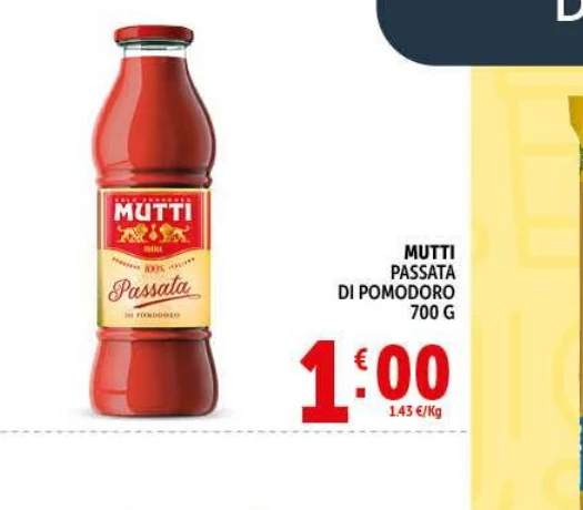 Passata di pomodoro Mutti in offerta da Decò