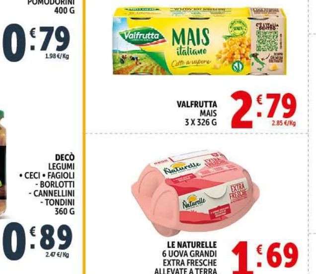 Mais Valfrutta in offerta da Decò