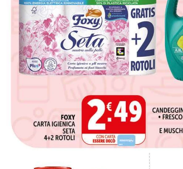 Carta igienica Foxy in offerta da Decò