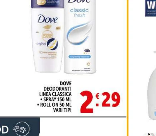 Deodoranti spray / roll-on Dove in offerta da Decò