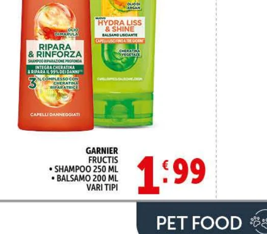 Shampoo / balsamo Garnier in offerta da Decò