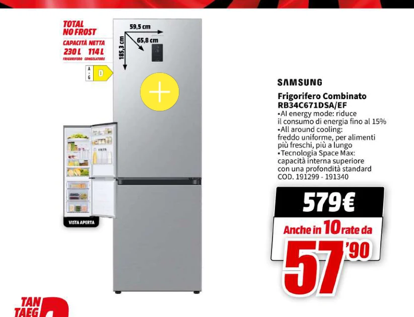 Frigorifero Combinato RB34C671DSA/EF Samsung in offerta da MediaWorld
