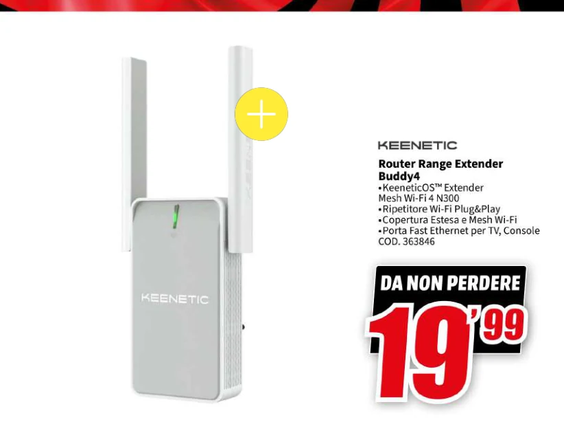 Router Range Extender Buddy4 Keenetic in offerta da MediaWorld