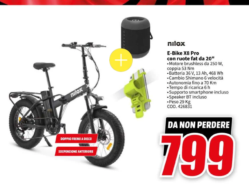 nilox E-Bike X8 Pro  in offerta da MediaWorld