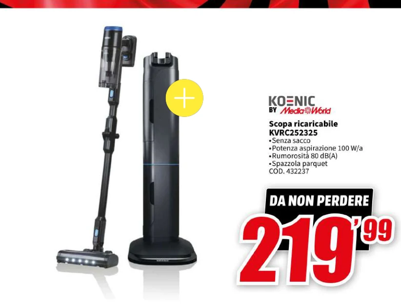 Scopa ricaricabile KVRC252325 Koenic in offerta da MediaWorld