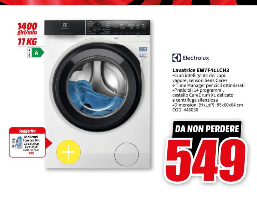 Lavatrice EW7F411CH3 Electrolux in offerta da MediaWorld