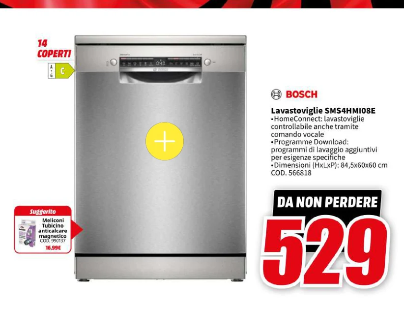 Lavastoviglie SMS4HMIO8E HomeConnect: lavastoviglie Bosch in offerta da MediaWorld