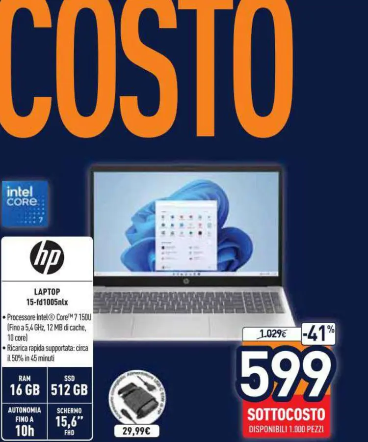 Laptop 15-fd1005nl HP in offerta da Unieuro
