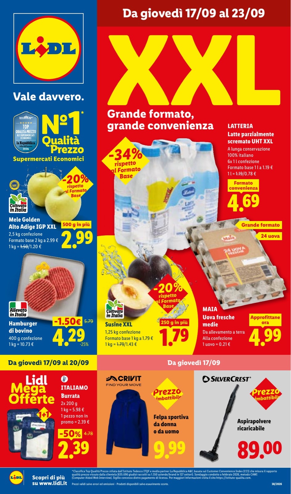 Copertina Volantino Lidl dal 17 al 23 settembre 2026