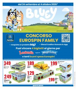 Concorso Eurospin Family Bluey dal 24 settembre al 4 ottobre 2026