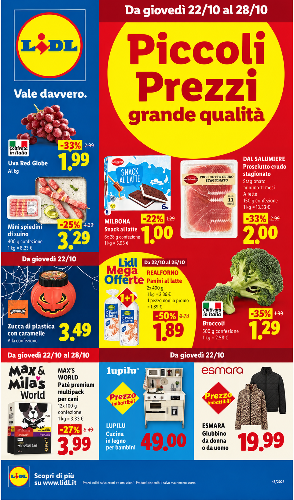 Volantino Lidl dal 22 al 28 ottobre 2026